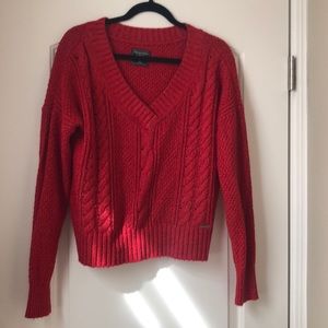 Abercrombie red knit sweater